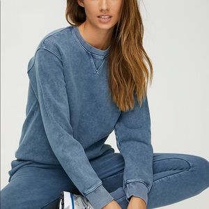Aritzia TNA The Oversized Crew - Deep Indigo size small